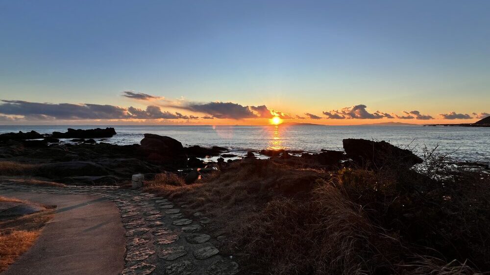 太平洋に沈む夕日