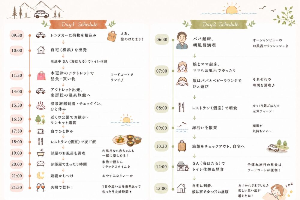 旅のスケジュール