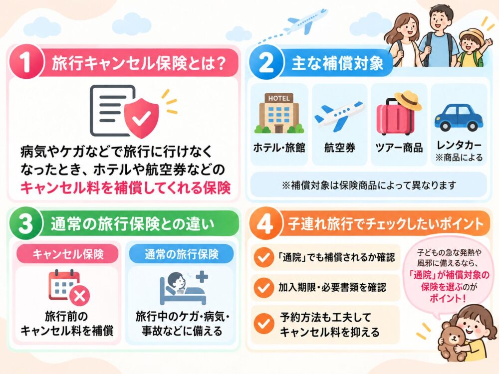 旅行キャンセル保険とは？補償内容を解説